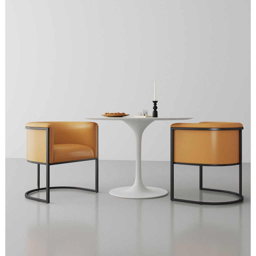 Cosmopolitan Dining Chair with Geometric Metal Frame - Multiple Colors