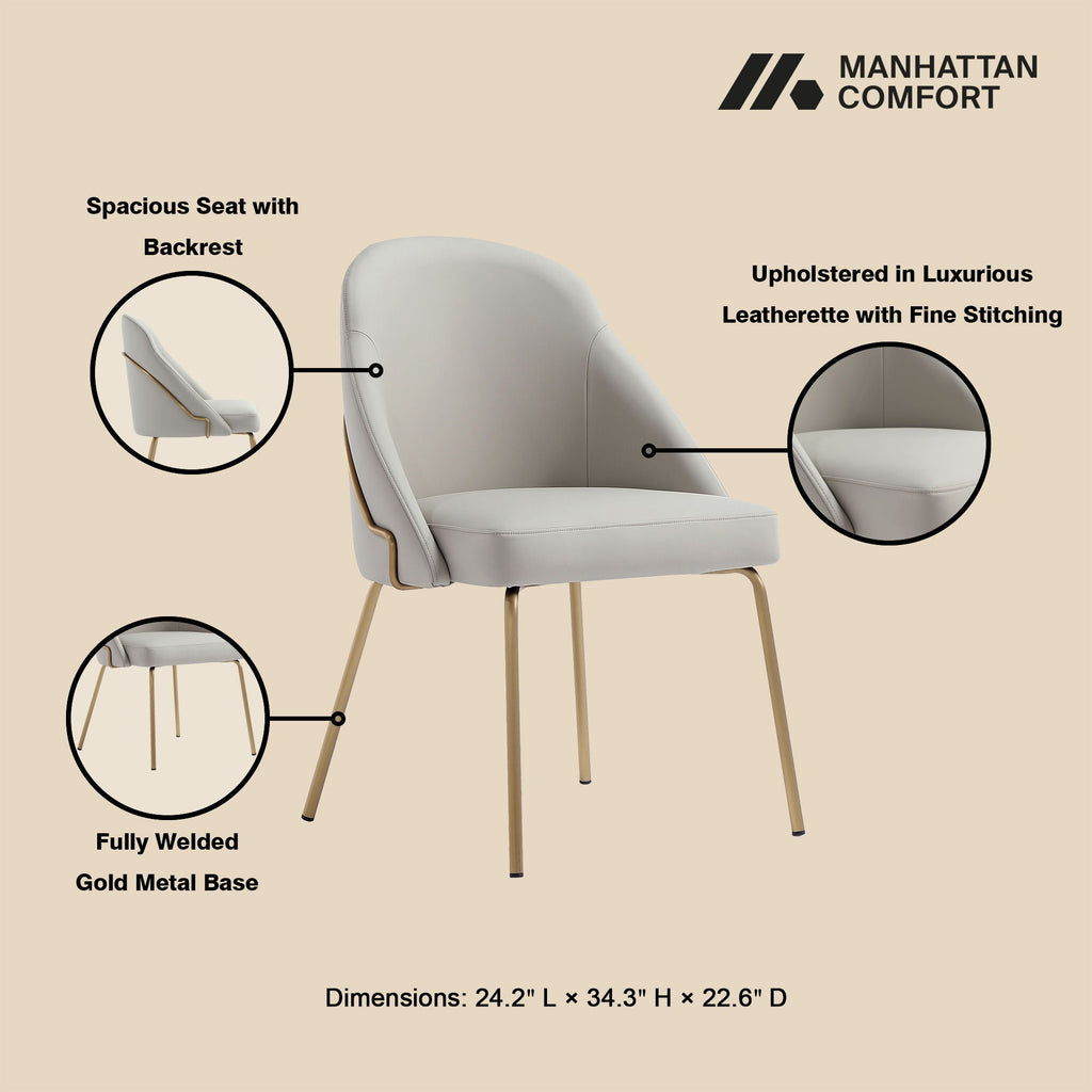 Upholstered Dining Chair with High-Density Foam - Beige, Gray, or White
