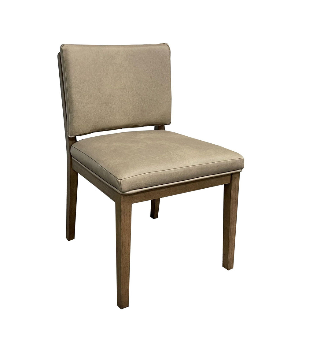 Soft Back Dining Chairs with Performance Leather - Light Brown (Set of 2)