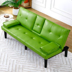 Foldable Sofa Bed with Cup Holder and Solid Wood Frame - Multiple Colors