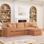 Sectional Sofa with Moveable Ottoman and Modular Design - Multiple Colors