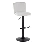 Contemporary Adjustable Barstool Set with Swivel and Rounded T Footrest - Black, White, Beige