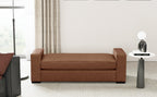 Stylish and Durable Brown Faux Leather Bench