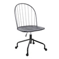 Farmhouse Adjustable High Back Office Chair with 360° Swivel - Black