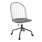 Farmhouse Adjustable High Back Office Chair with 360° Swivel - Black