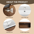 Bathroom Vanity Set with Resin Countertop Sink - Dark Brown