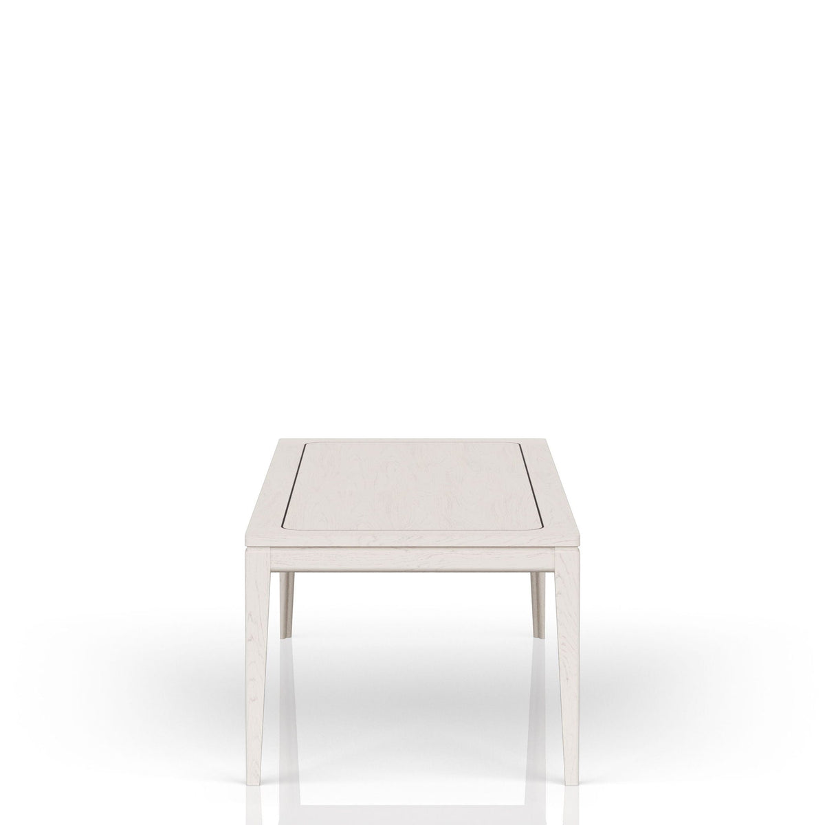 Expandable Dining Table with Metal Inlay - Vanilla White
