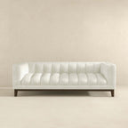 Mid Century Modern Sofa with Pet-Friendly Upholstery - White, Green, Orange