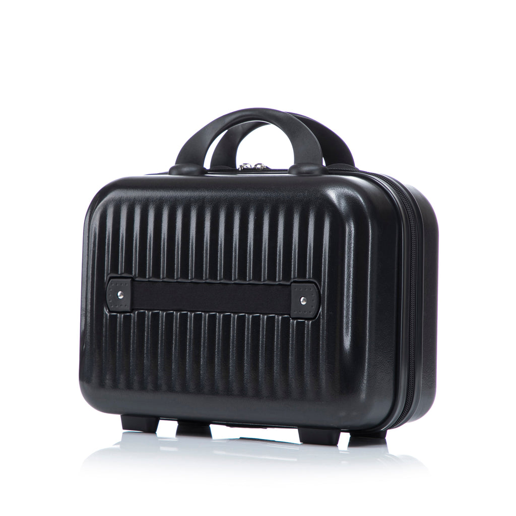 ABS Spinner Wheel Luggage Set with Cosmetic Case - Black