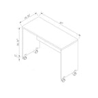 Wood Printer Mobile Stand Computer Desk with Locking Wheels - Dark Brown, Dark Gray, White