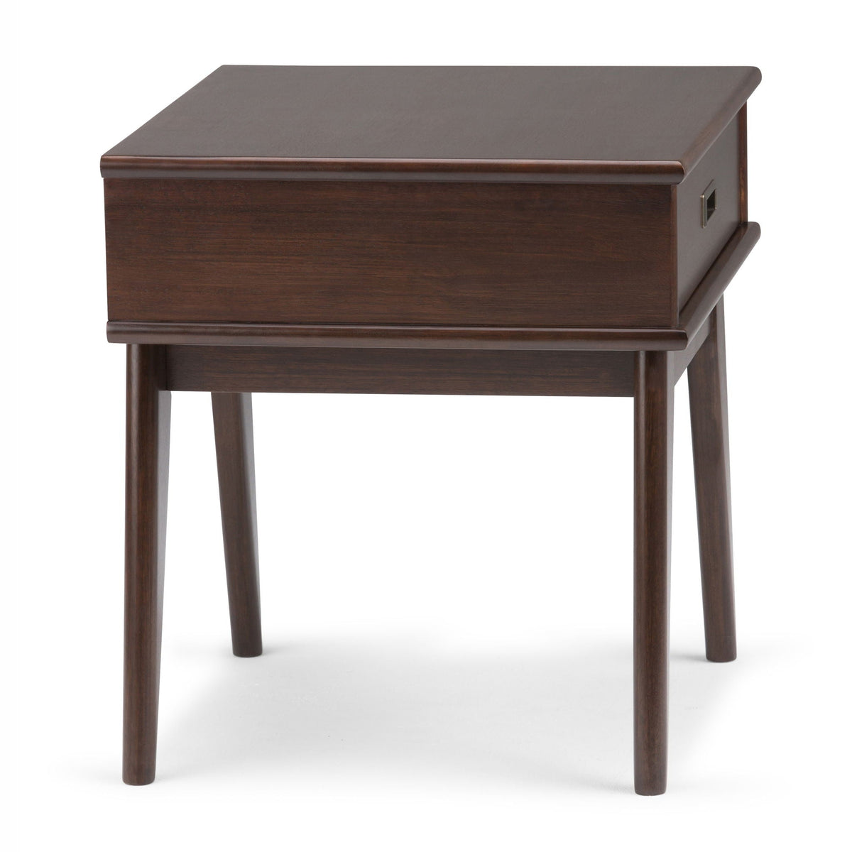 Handcrafted Mid Century End Table with Drawer – White, Dark Brown, or Light Brown