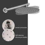 Wall Mounted Shower Set with High Pressure 10" Rain Head & 5-Function Handheld - Gold or Pearl Silver