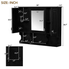 Wall Mounted Bathroom Medicine Cabinet With Mirror & Open Shelves