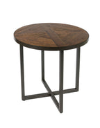 Round Solid Wood Coffee Table with Easy Assembly - Light Brown