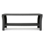 St Lucia Outdoor Dining Table with Open Shelf Storage - Grey