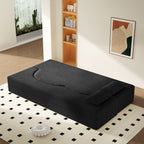 Modern Floor Sofa With 2 Pillows, Convertible Twin Size Folding Mattress - Multi-Color