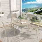 Iron Terrace Dining Chairs with Ecoating Finish - Cream Color