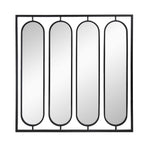 Large 4 Oval Wall Mirror with Square Frame - Black