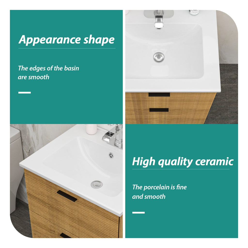 Rectangular Single Vanity Top with Overflow - White Ceramic