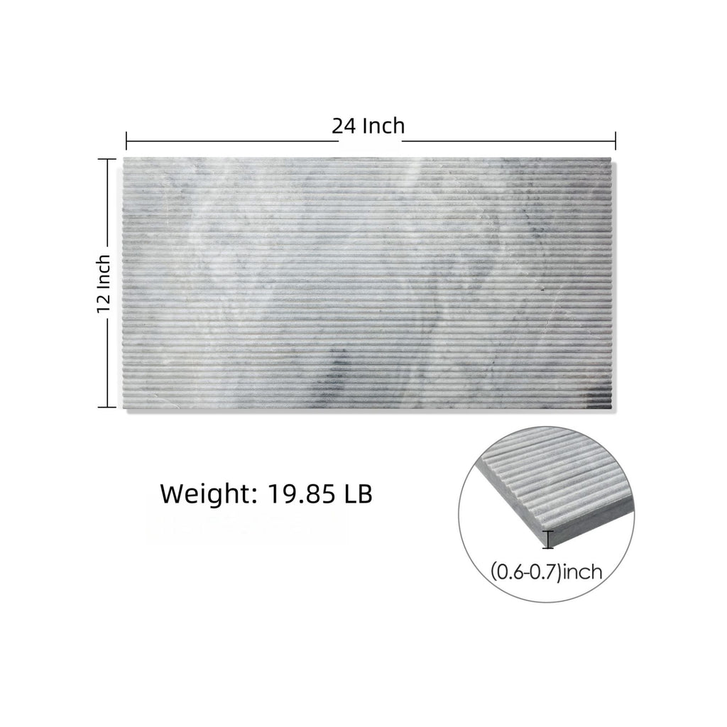 Textured 3D Decorative Tiles with Polished Marble Surface - Yellow, Gray, or White