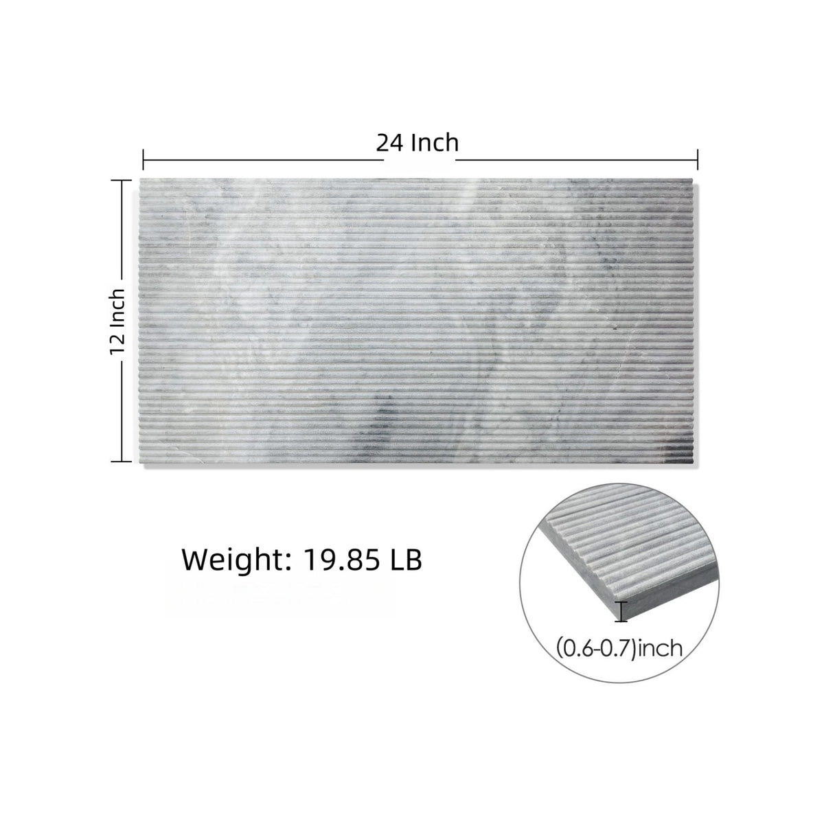 Textured 3D Decorative Tiles with Polished Marble Surface - Yellow, Gray, or White