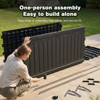 260 Gallon Large Outdoor Storage Deck Box with Lockable Lid - Black