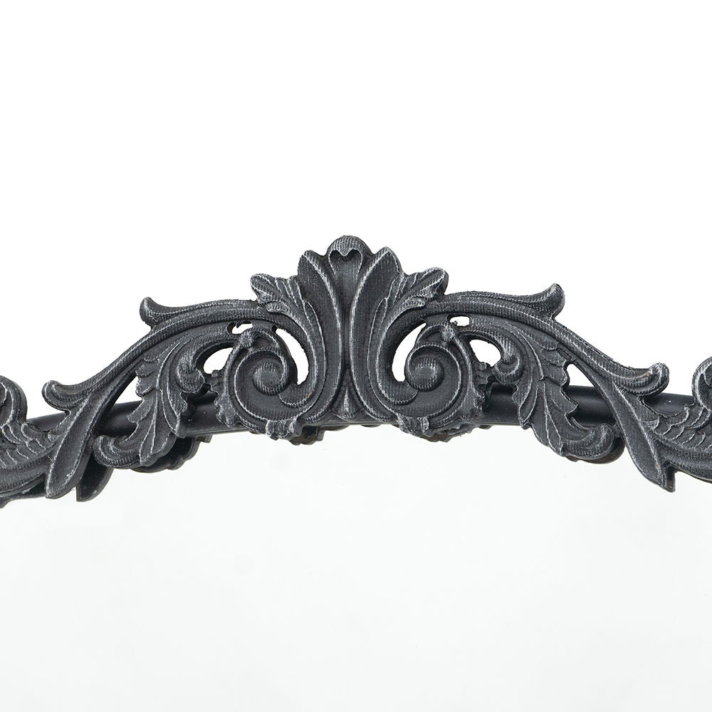 Baroque Inspired Arch Wall Mirror with Ornate Design - Gold or Black