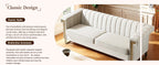 Modern Velvet Sofa with Gold Accents - Chesterfield Design - Black Velvet