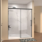 48" W × 72" H Single Sliding Shower Door with Tempered Glass - Clear