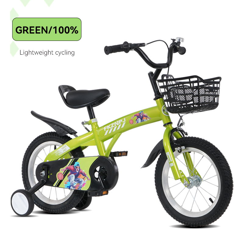 16-Inch Sporty Kids Cruiser Bike with Training Wheels - Green or Pink