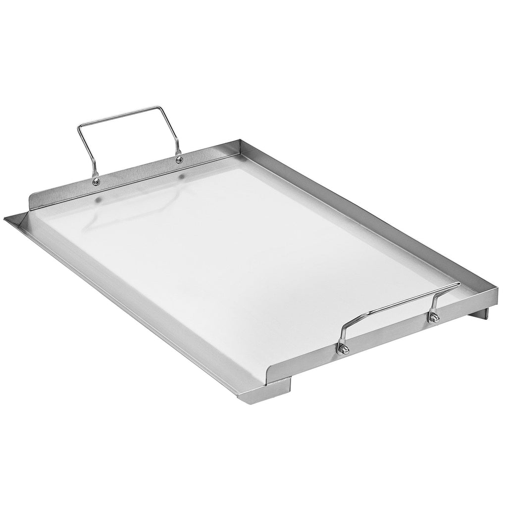 Stainless Steel Flat Top Griddle with Grease Trough - Steel Gray