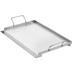 Stainless Steel Flat Top Griddle with Grease Trough - Steel Gray