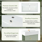 Modern Floating Bathroom Vanity with Ceramic Basin