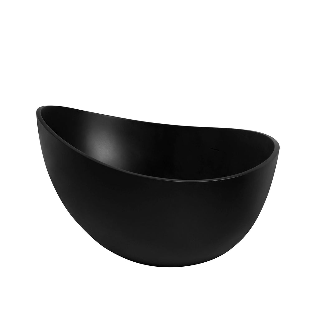 Freestanding Solid Surface Soaking Bathtub with Ergonomic Design – White or Black