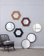Transitional Mango Wood Wall Mirror with Frame - Multiple Colors