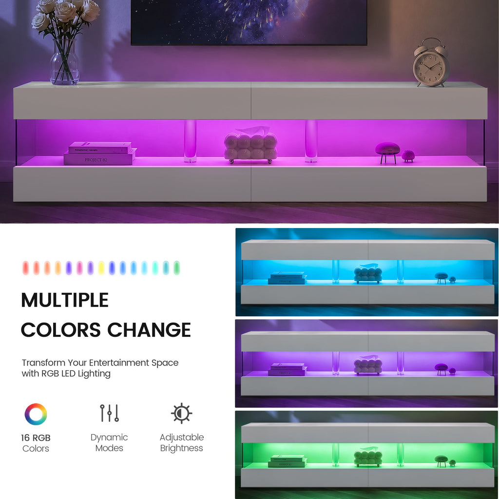Modern TV Stand for 70 Inch TV with Ample Storage - Particle Board