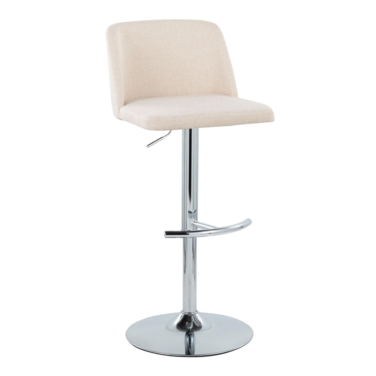 Contemporary Adjustable Barstool Set with Swivel & Rounded T Footrest - Multiple Colors