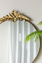 Large Round Wall Mirror With Metal Frame - Gold
