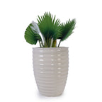 White Flowerpot Planter with Durable Construction - White