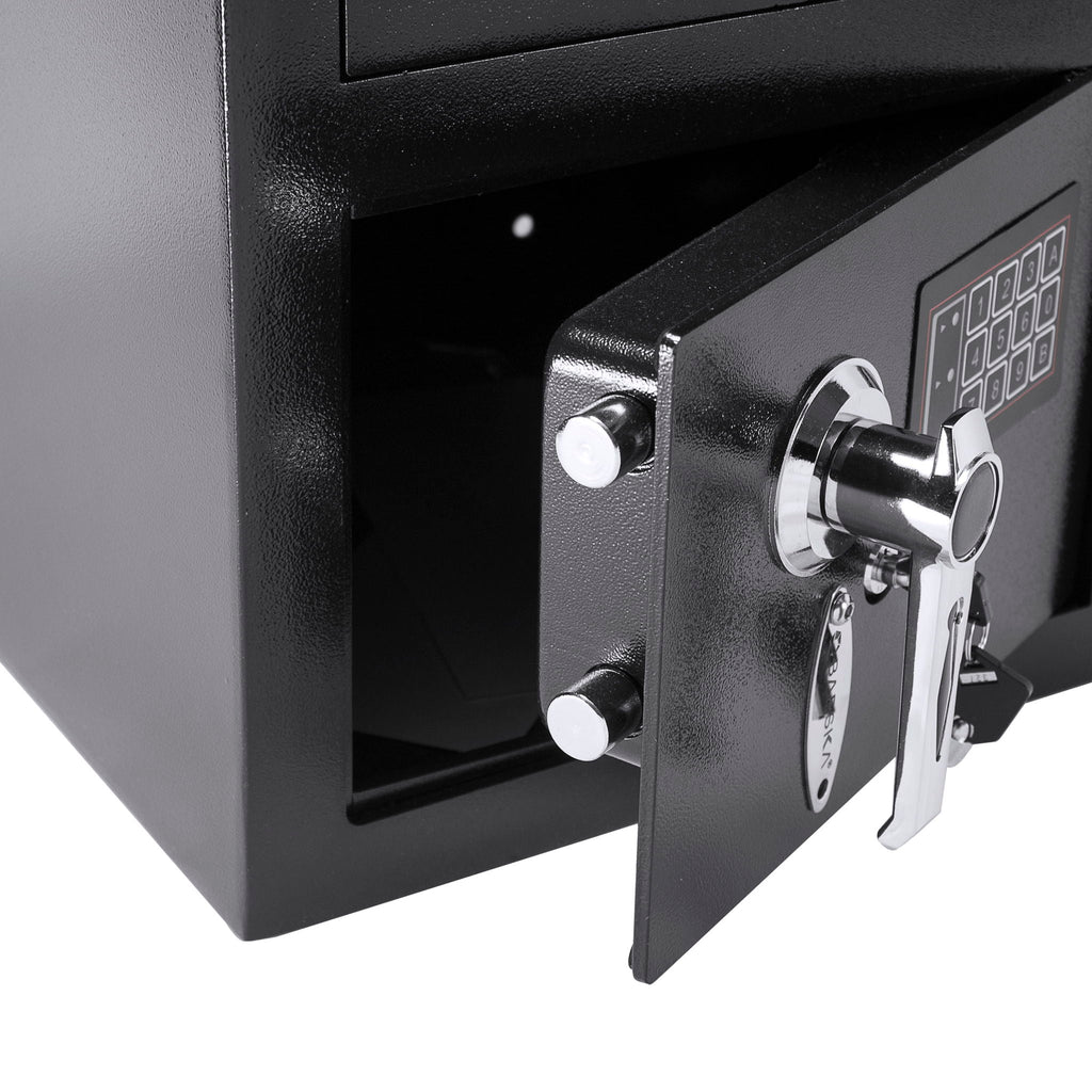 Durable Keypad Depository Safe with Dual PIN Access - Black