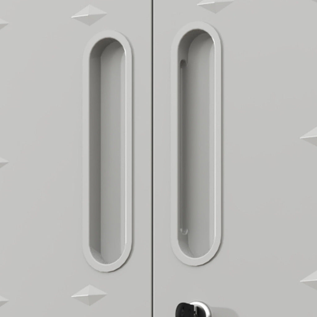 Metal Wall Mounted Tool Storage Cabinet with Locking Door - Gray