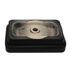 Semi Recessed Bathroom Sink with Vessel Design - Durable Glazed, White / Black