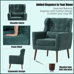 Modern Upholstered Arm Chair with Solid Wood Legs and Pillow - Multiple Colors