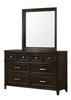 Mahogany Square Mirror with Beveled Glass - Merlot