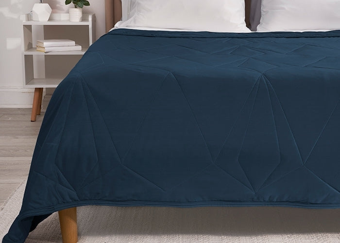 Navy Cooling Blanket with Dual-Sided Performance Fabrics - King Size