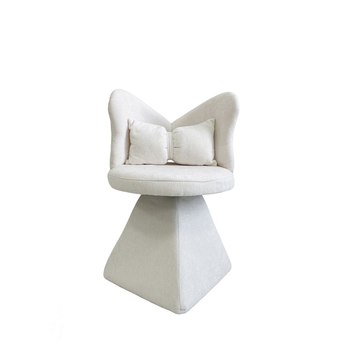 Vanity Chair with Butterfly Back with 360° Swivel - Chenille Velvet
