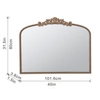 Baroque Inspired Arch Wall Mirror with Ornate Design - Gold or Black