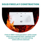 Glossy White Ceramic Integrated Sink with Seamless Design - White