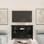 Handcrafted Tall TV Media Stand with Adjustable Storage - Dark Brown, Black, or White