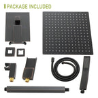 Modern Shower System with Waterfall Tub Spout - Black or Gray